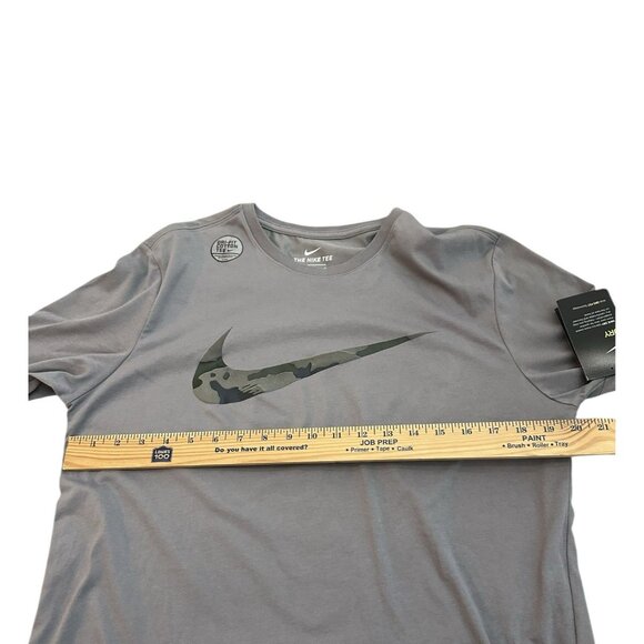 NWT Nike Dry-fit Long Sleeve Tee Mens Large Athletic Cut Gray Camo Textured Logo - Picture 5 of 6